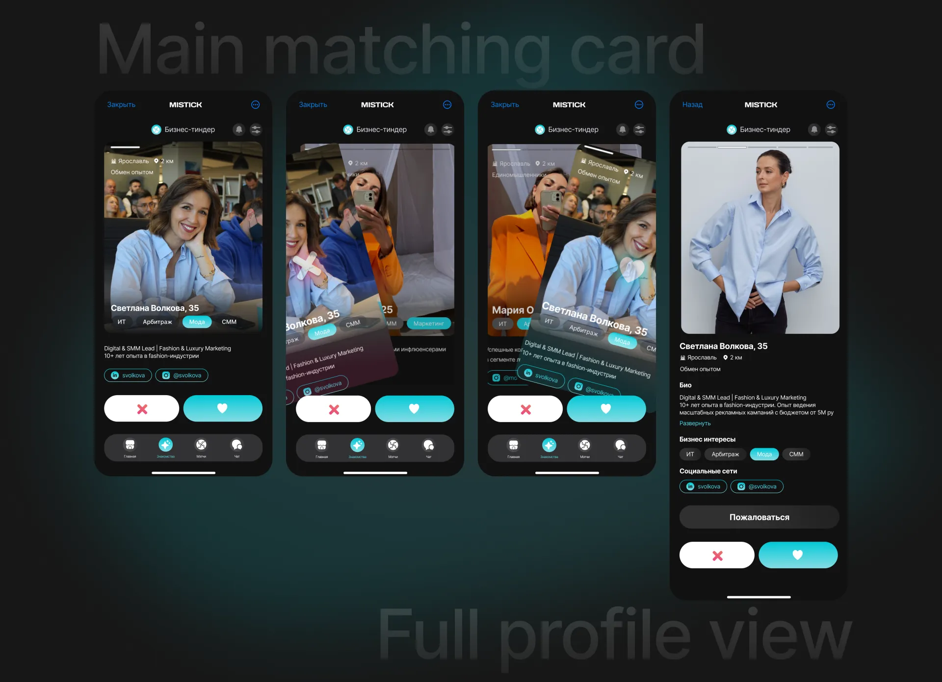 Основная карточка пользователя